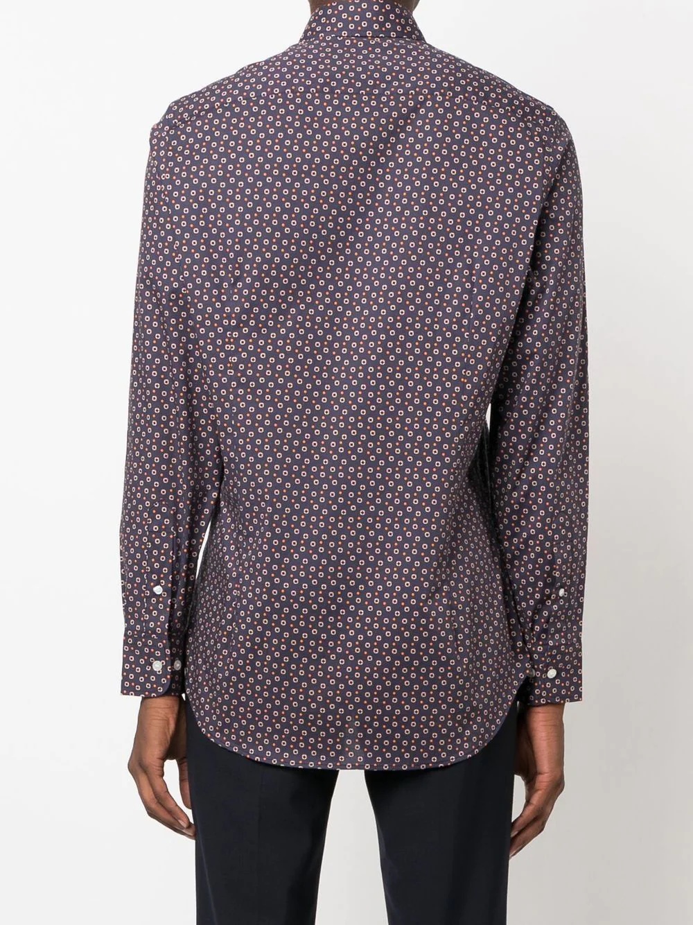 spot-print long-sleeved shirt - 4