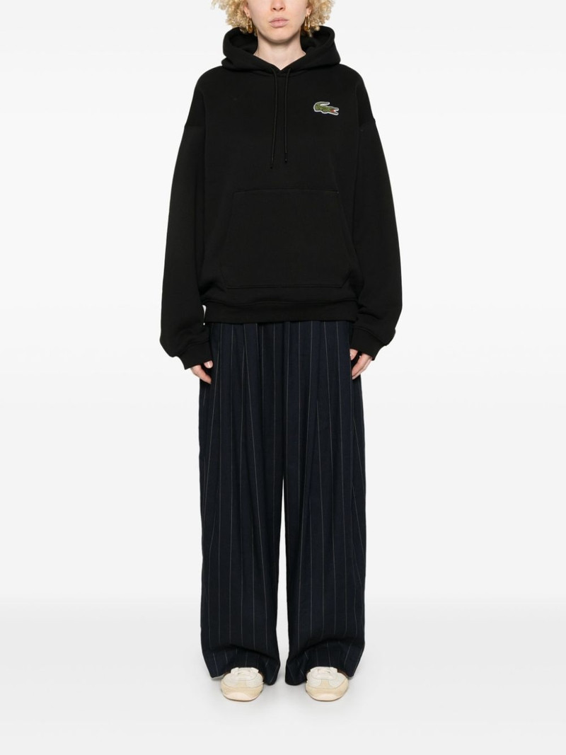 LACOSTE crocodile-patch hoodie outlook