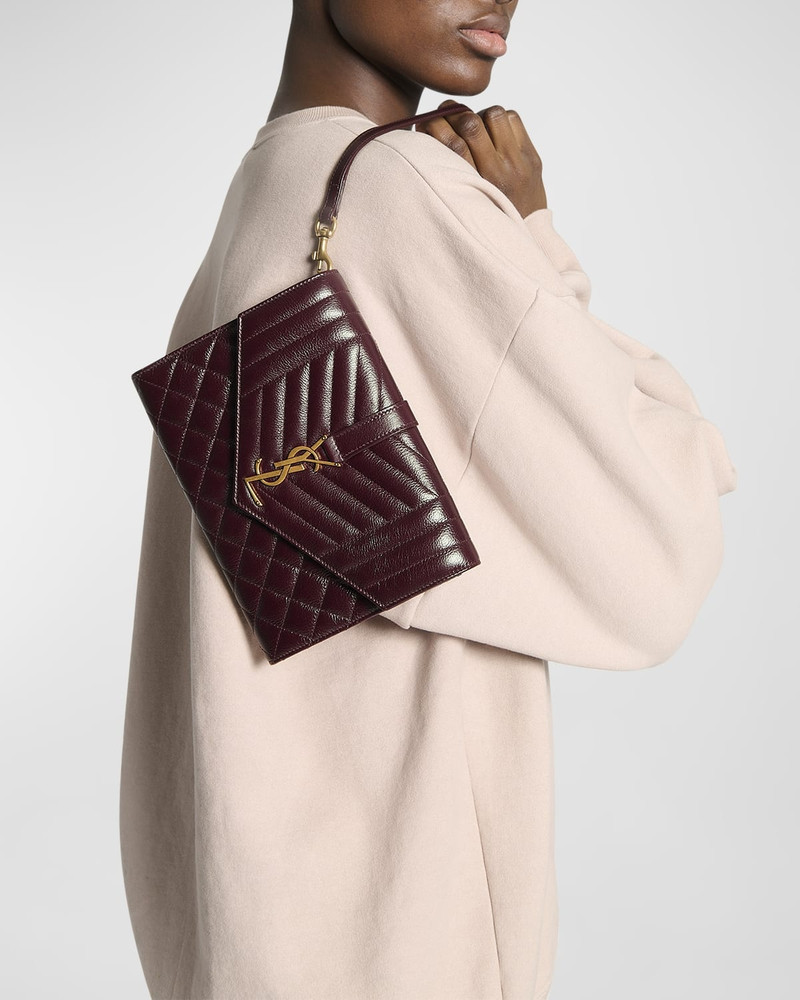 SAINT LAURENT YSL Envelope Flap Pouch in Quilted Leather outlook