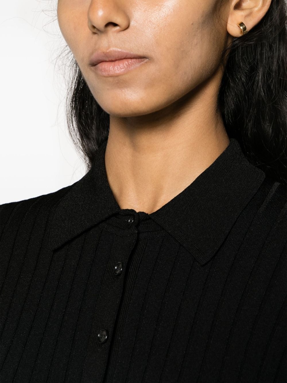 straight-point collar pleated top - 5