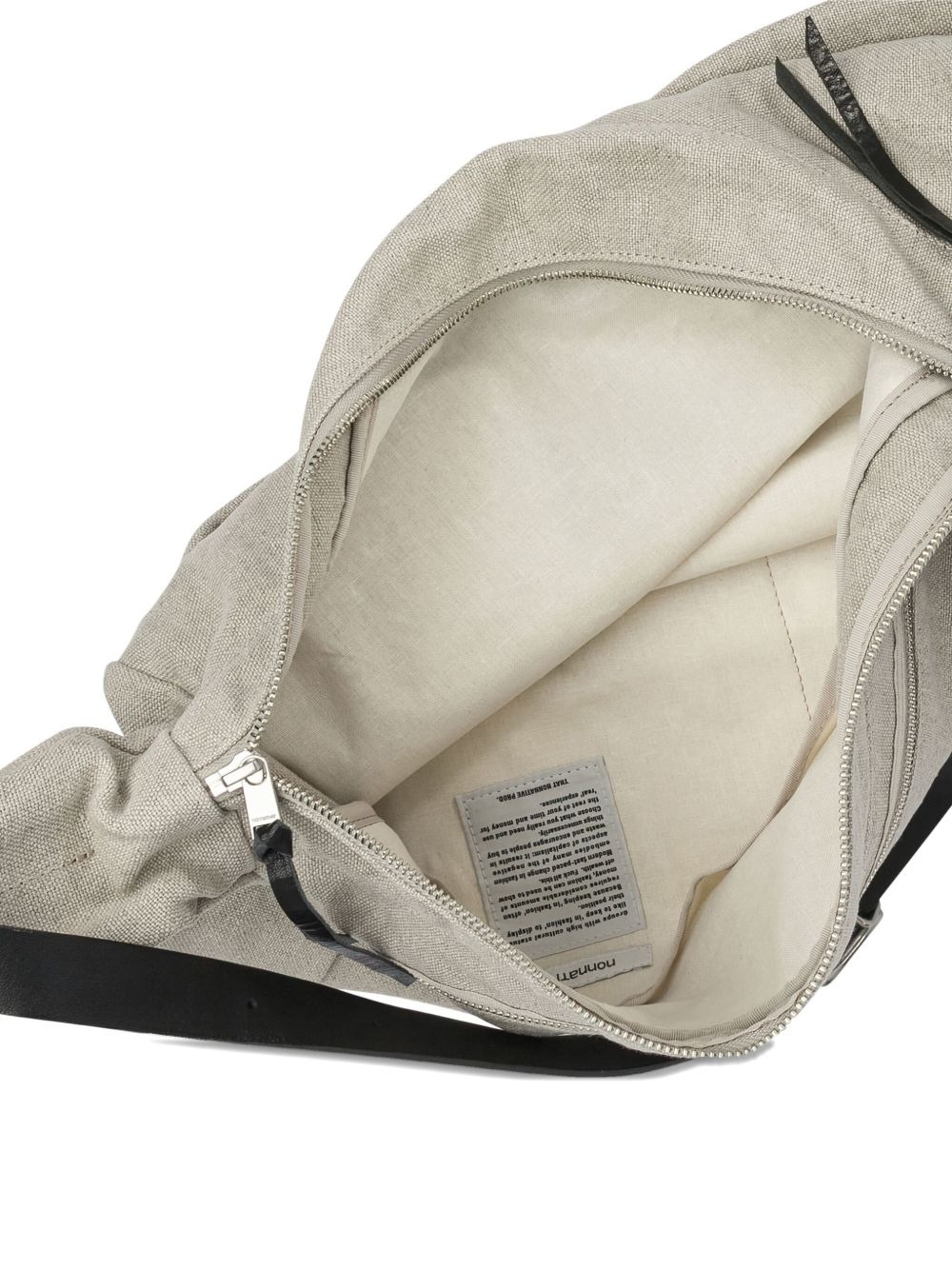 zip-fastening linen shoulder bag - 4
