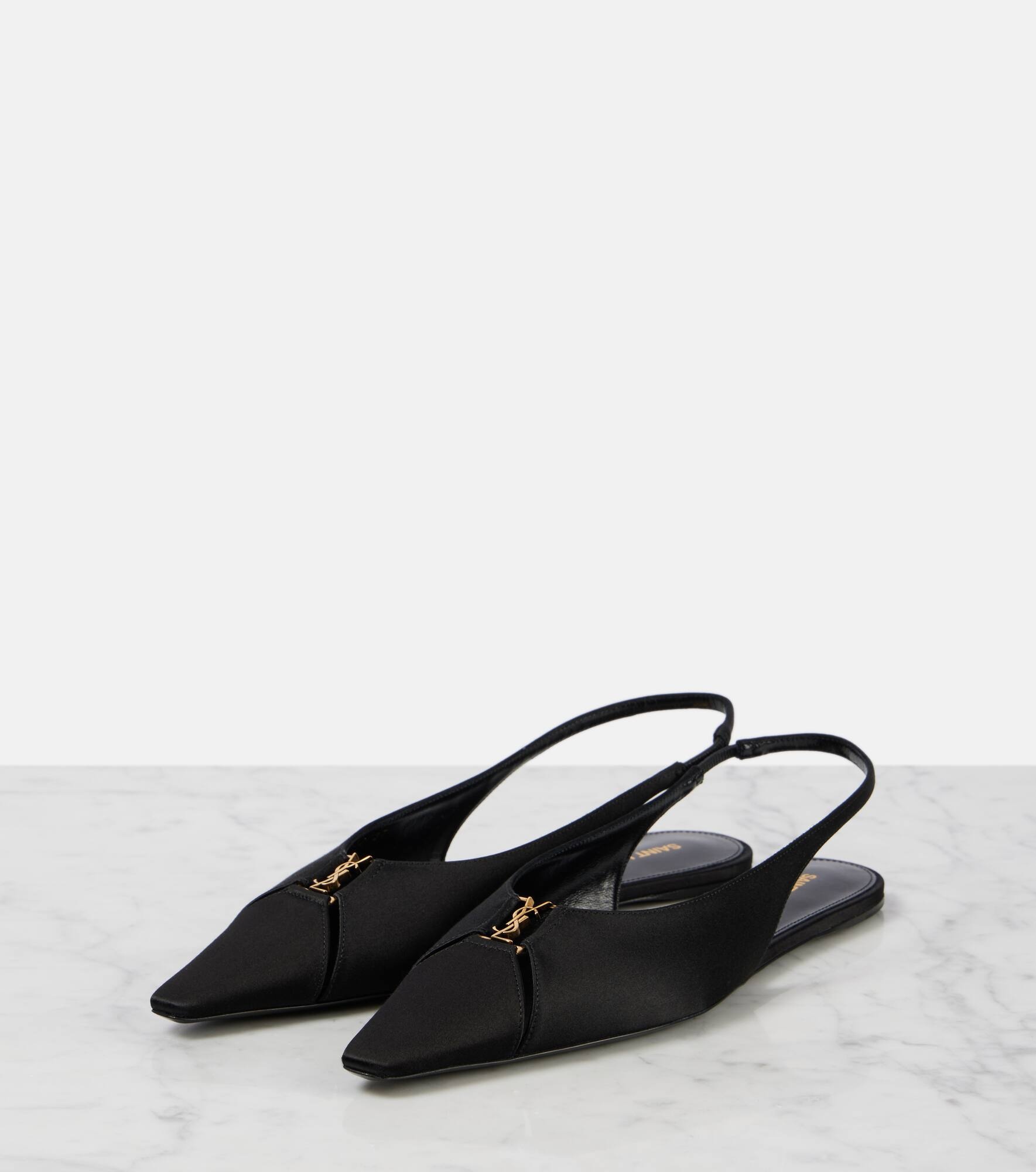 Babylone crêpe slingback flats - 4