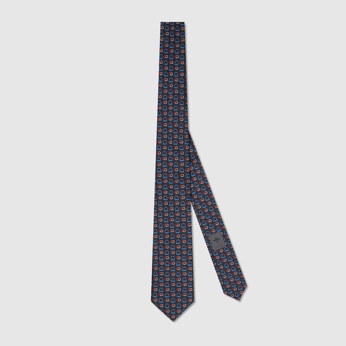 Stirrup Interlocking G print silk tie - 1