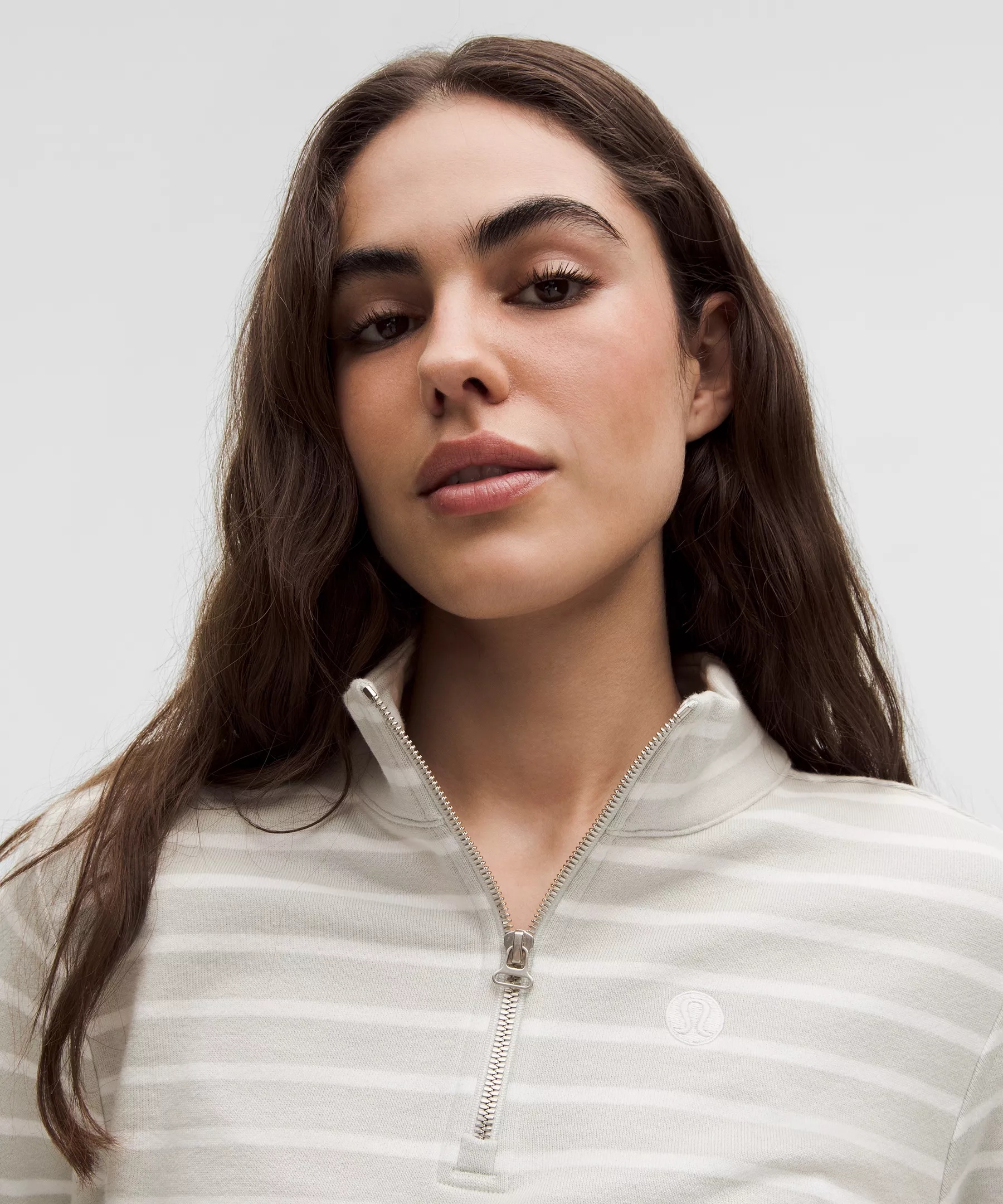 Cotton French Terry Cropped Half Zip - 4