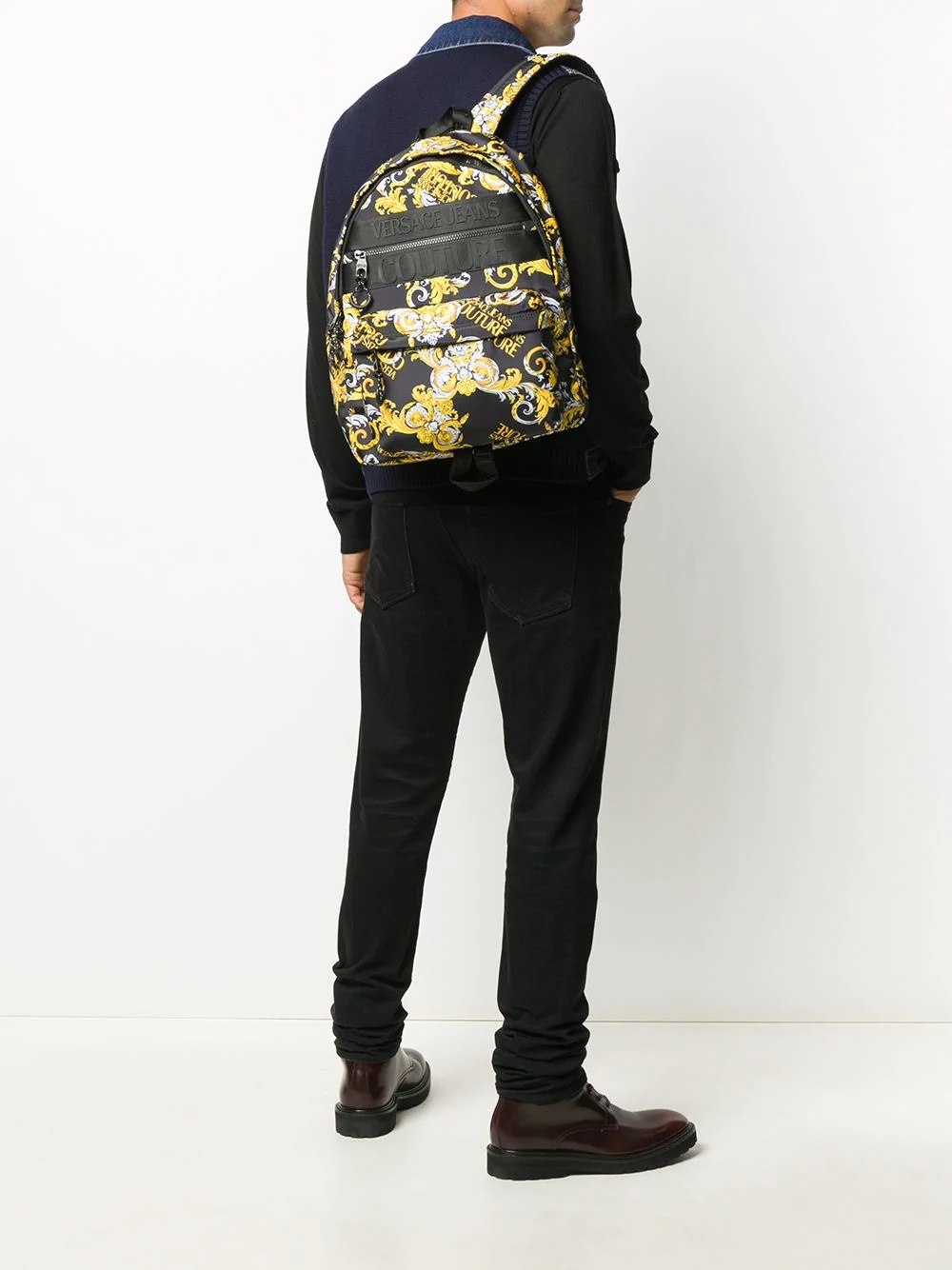 baroque print backpack - 2