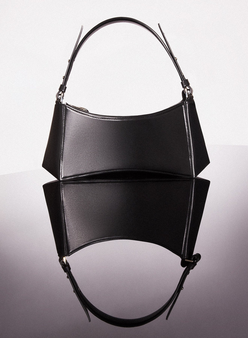 MUGLER black leather zenith bag outlook