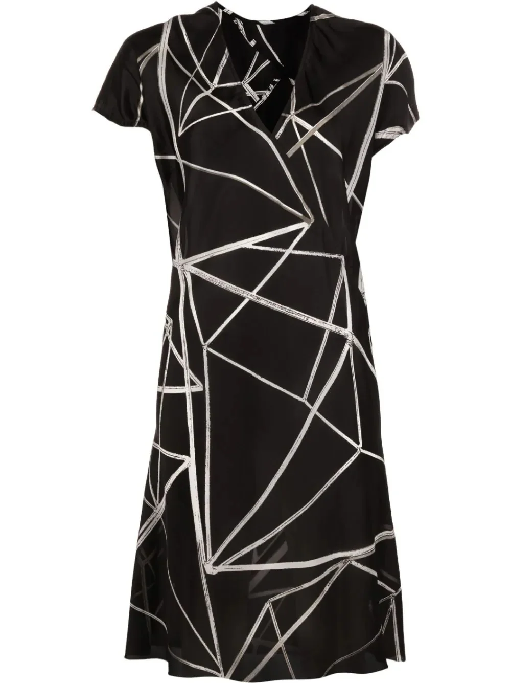 geometric-print wrap dress - 1