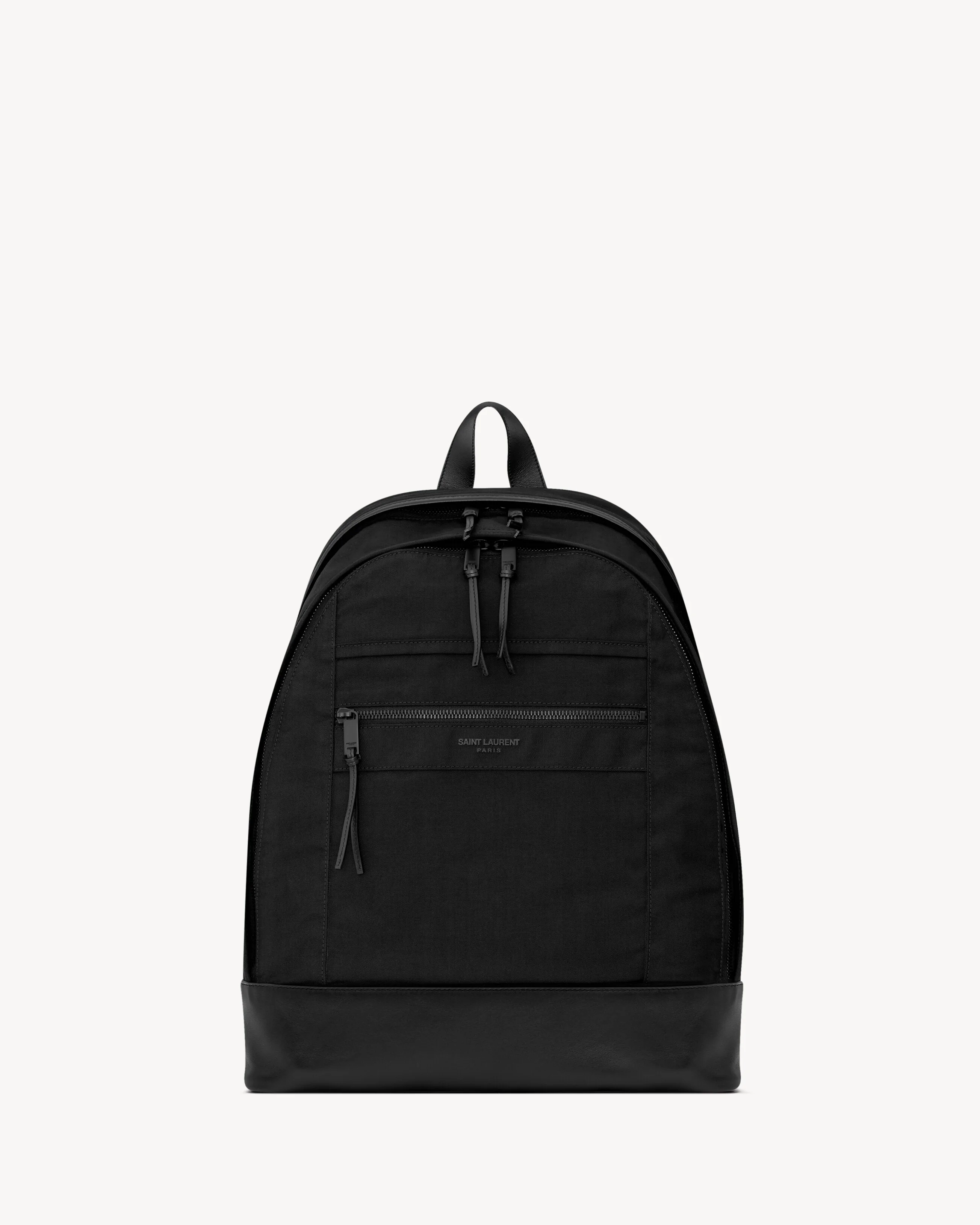 CITY BACKPACK IN NYLON CANVAS AND LEATHER - 1