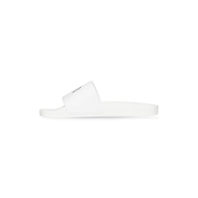 BALENCIAGA Men's Cities Paris Pool Slide Sandal  in White outlook