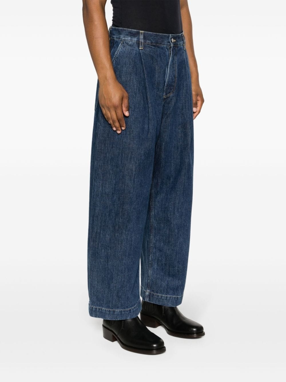 Push pleated wide-leg jeans - 3