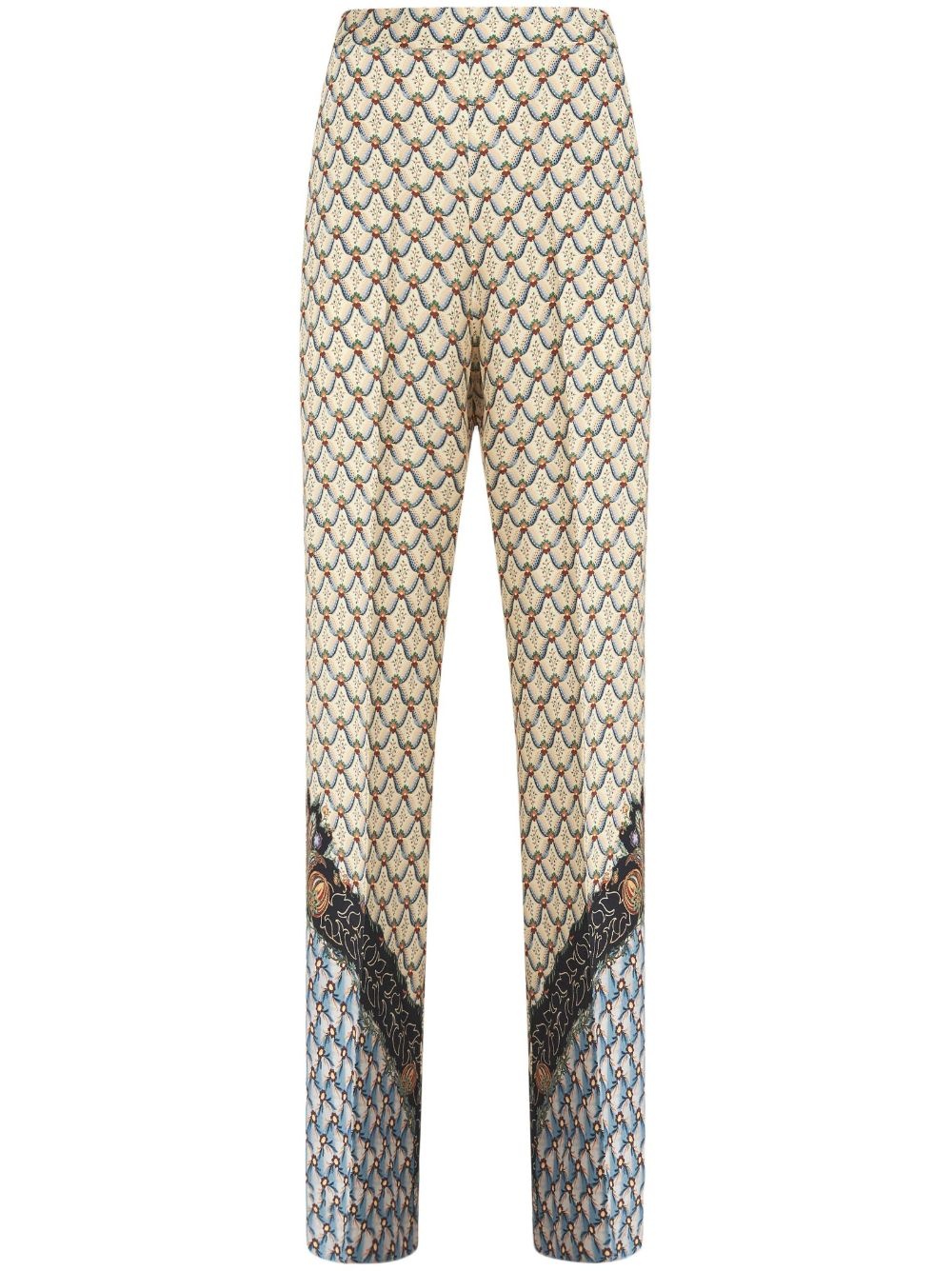 graphic-print straight-leg trousers - 1