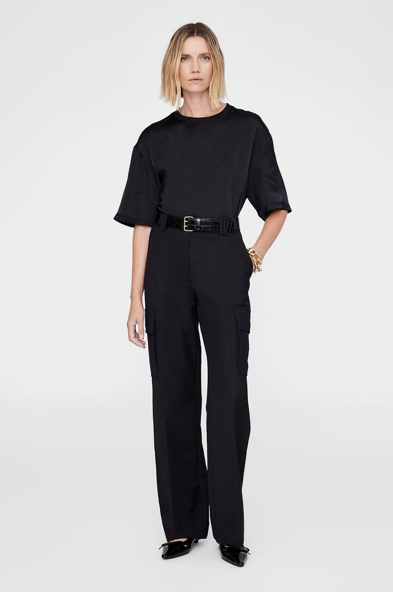 ANINE BING Mila Belt - Embossed Black outlook