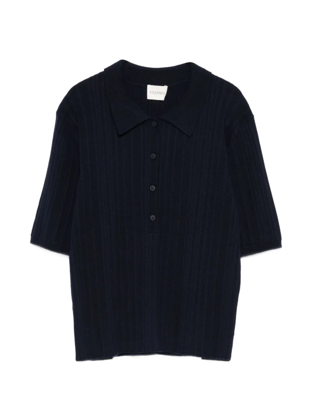 ribbed buttoned T-shirt - 1