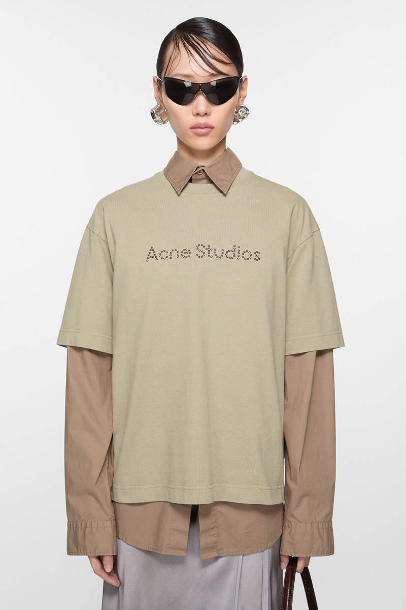 Acne Studios Logo t-shirt - Relaxed fit - Sand beige outlook