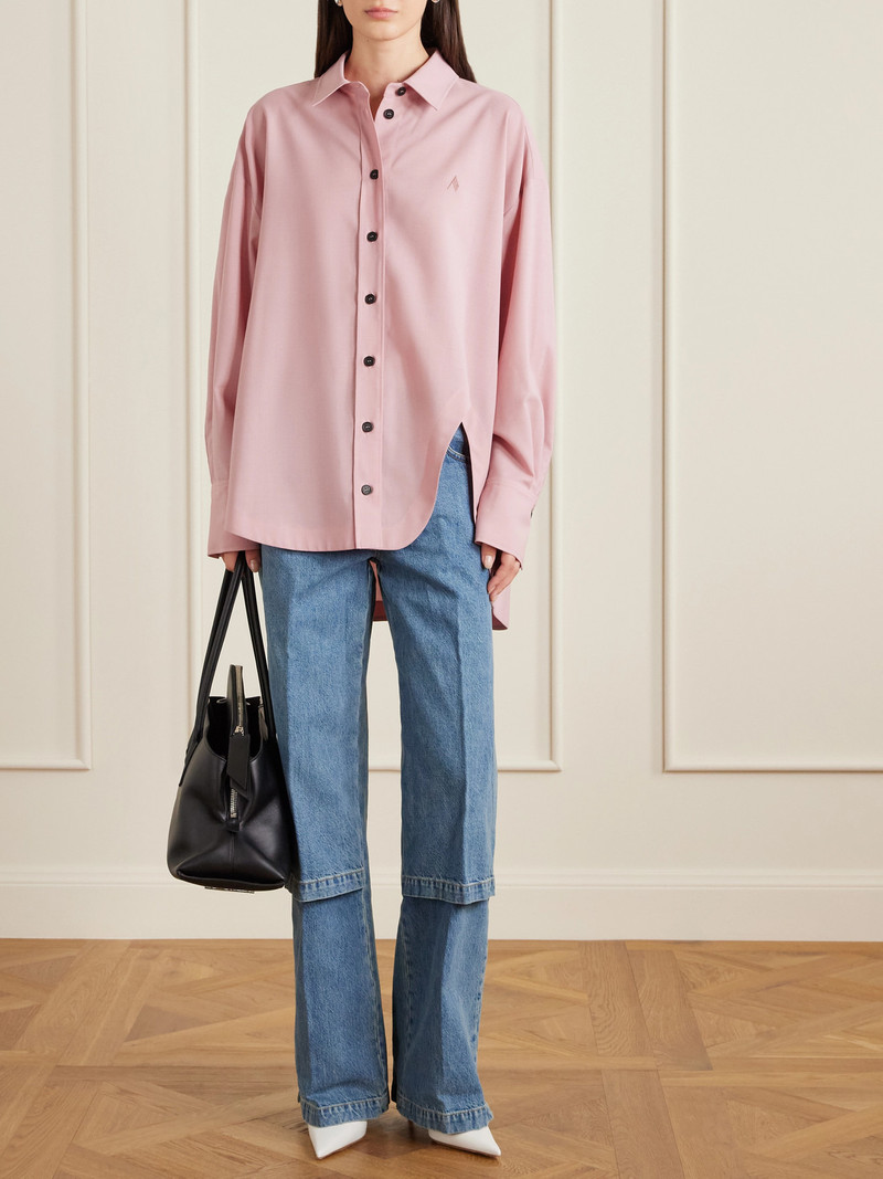 THE ATTICO Oversized Embroidered Crepe Shirt outlook