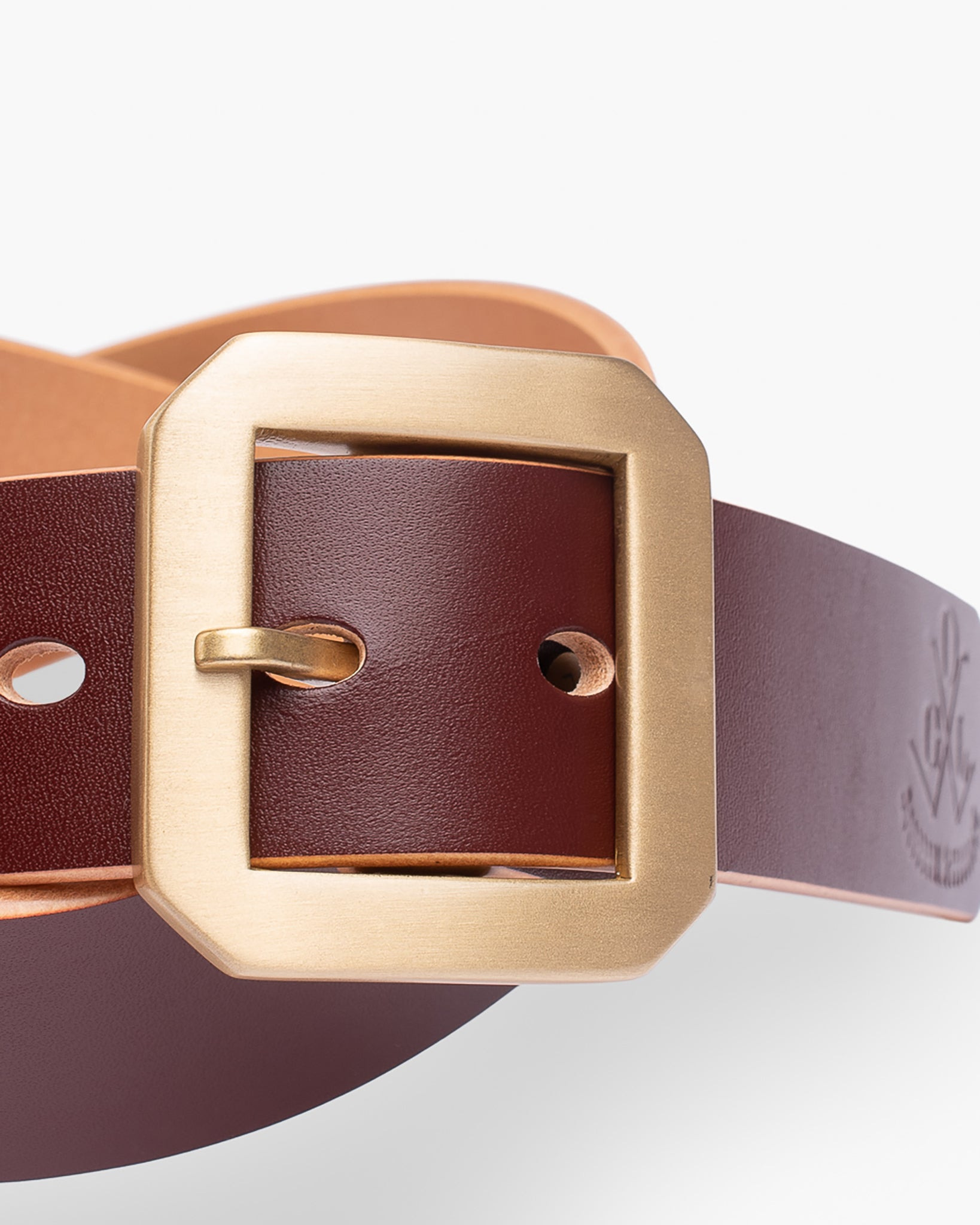 OGL-BELT-SPGAR-BRN OGL Single Prong Garrison Buckle Leather Belt  - Hand-Dyed Brown - 3