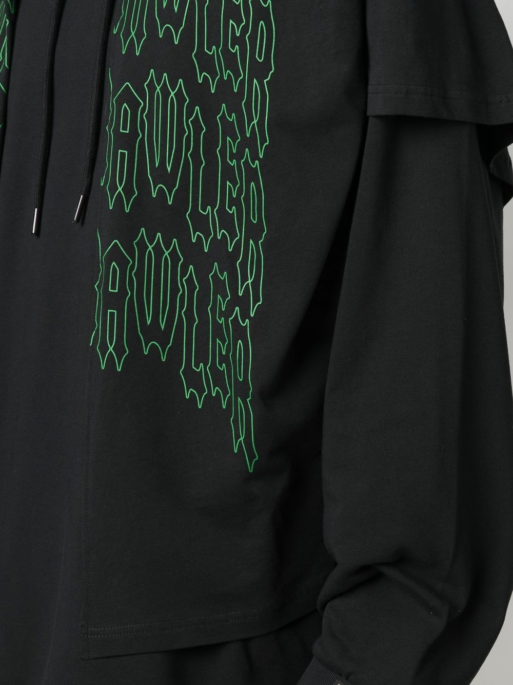 graphic-print layered hoodie - 5