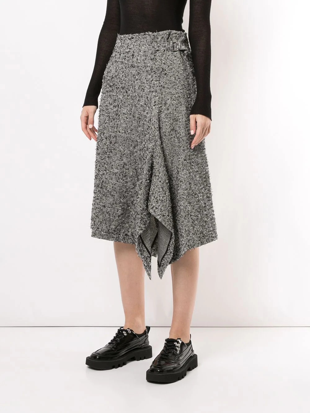 houndstooth check wool skirt - 3