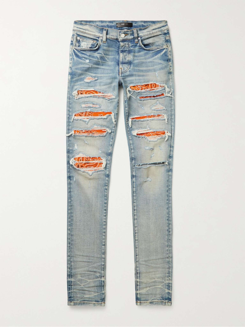 Thrasher Skinny-Fit Panelled Distressed Jeans - 1