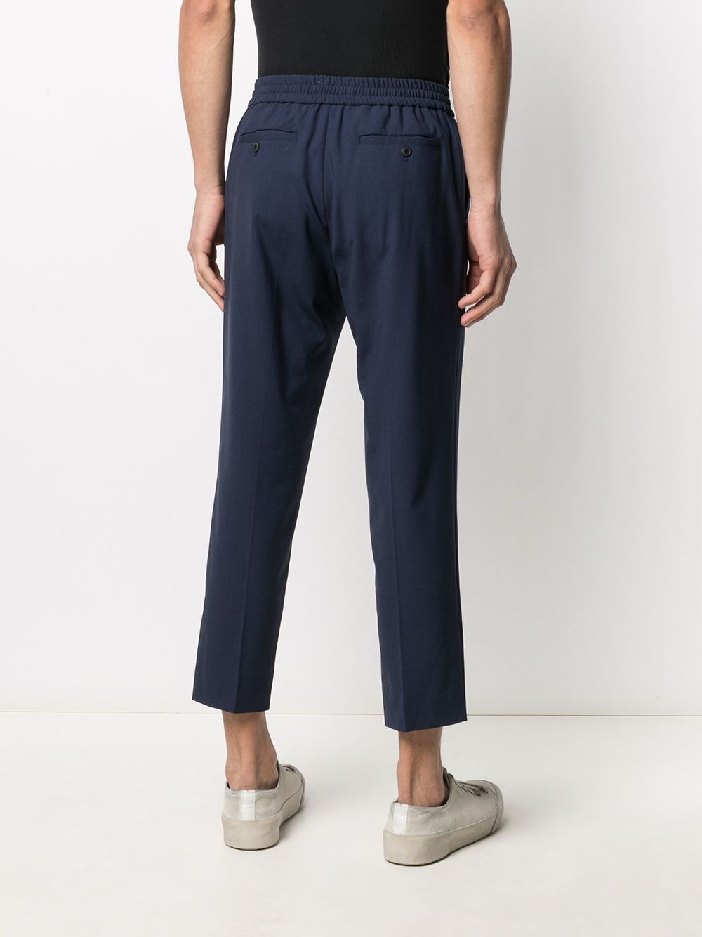 elasticated-waist cropped trousers - 4