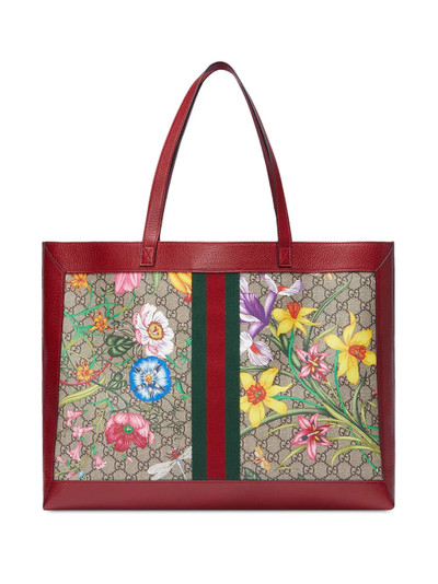 GUCCI flora print tote bag outlook