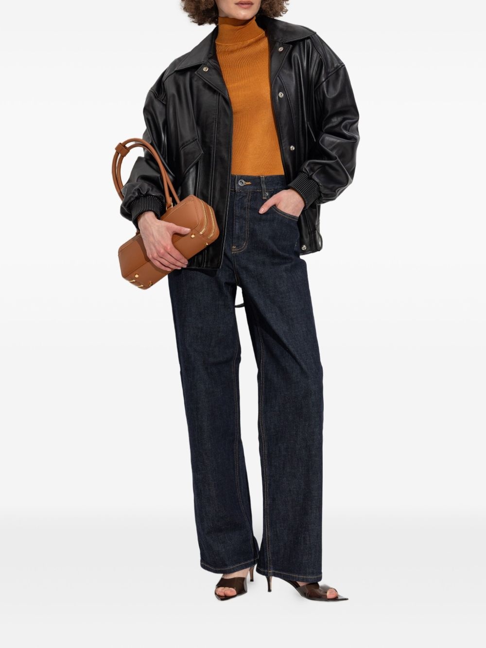 ribbed high-neck top - 2