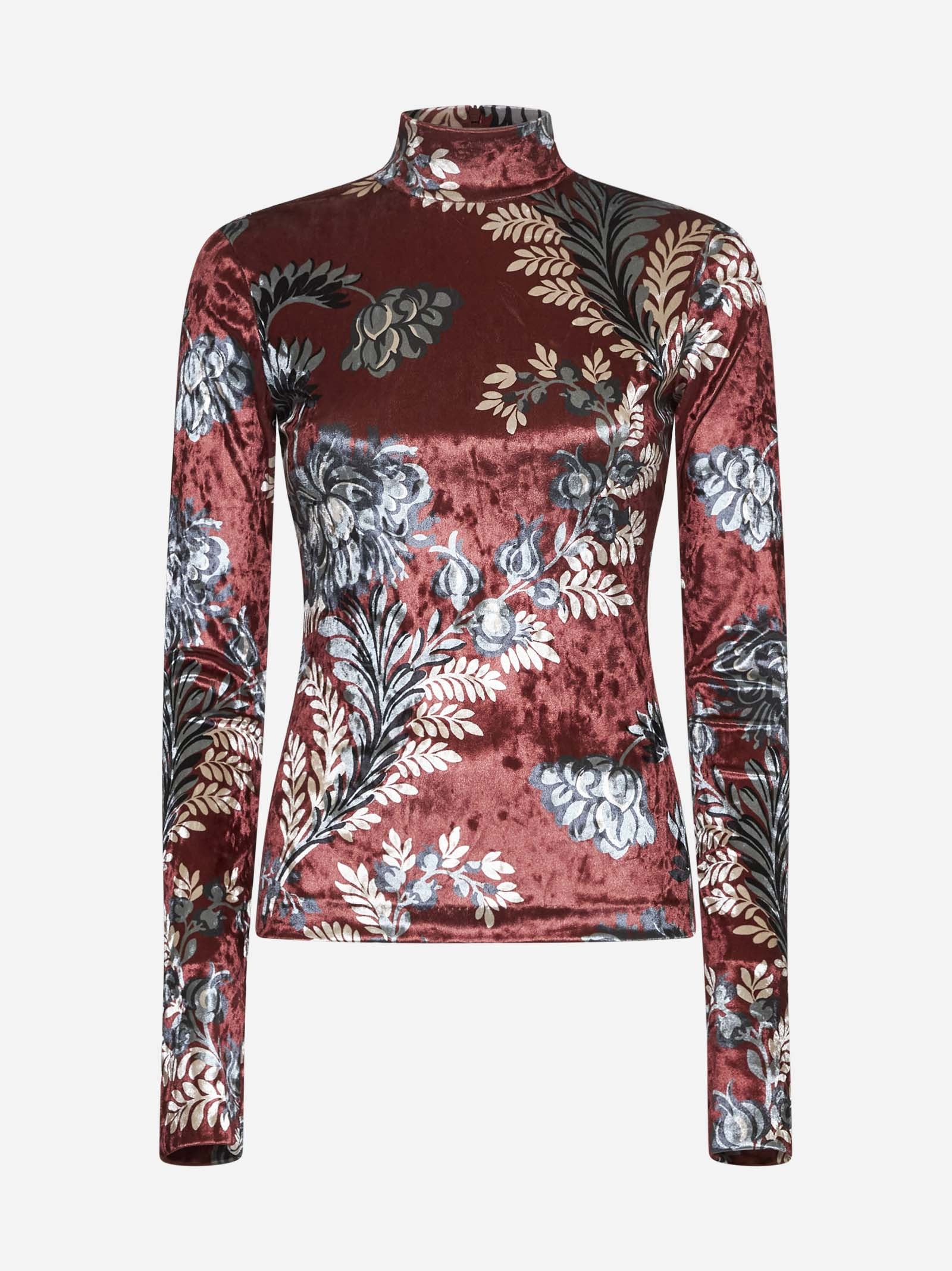 Paisley print viscose mock-neck top - 1