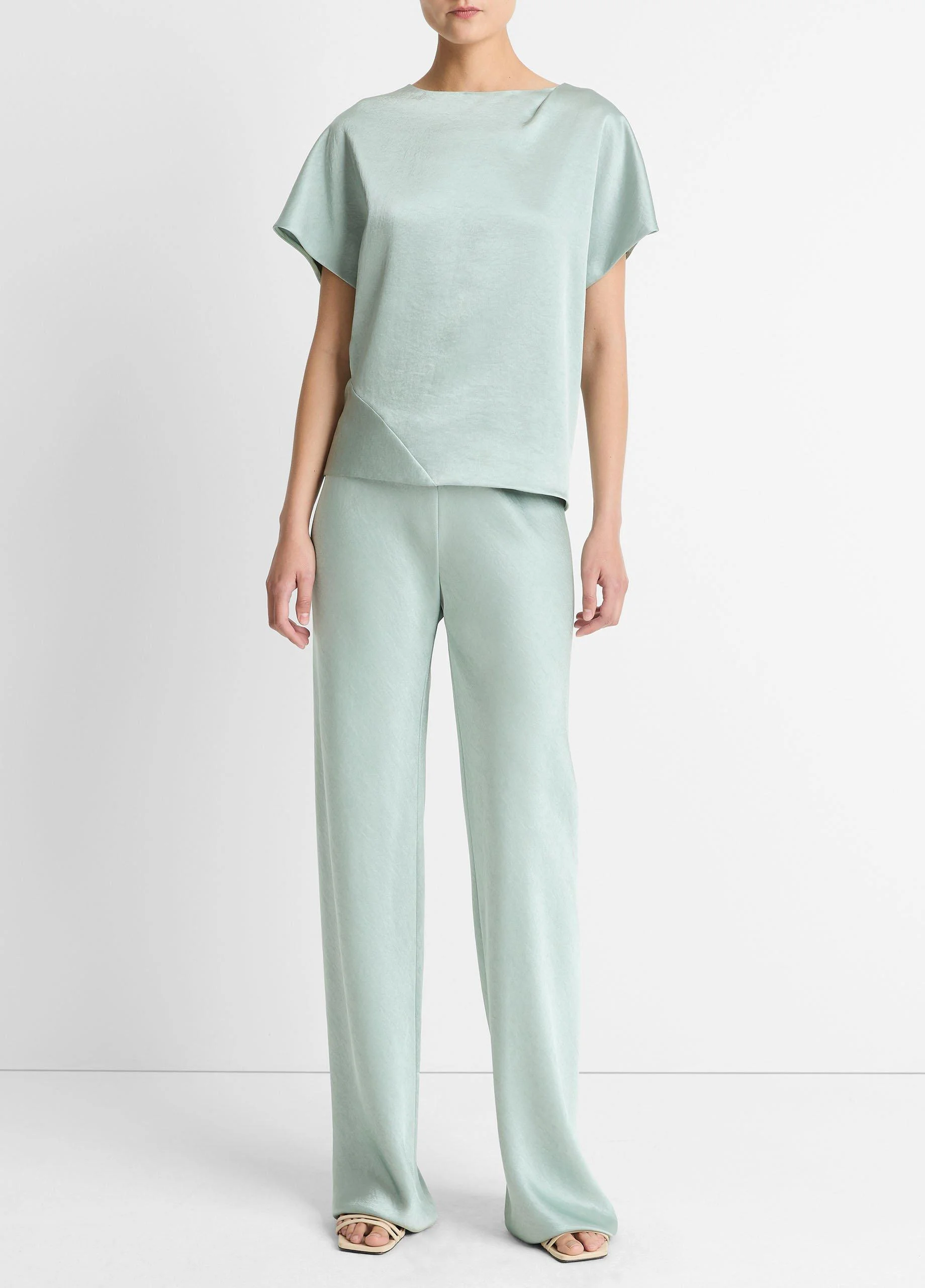 Colette High-Rise Fluid Satin Bias Pant - 1