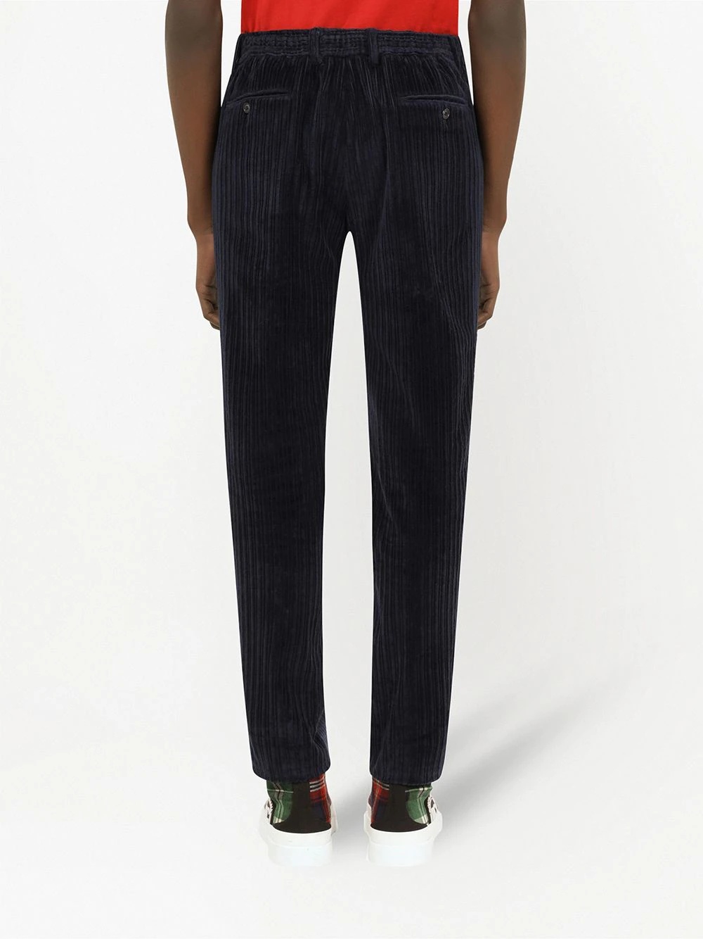 two-tone corduroy trousers - 4