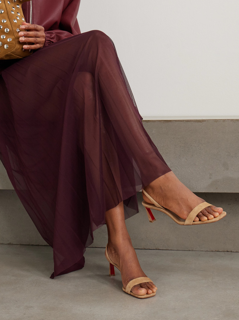 Christian Louboutin O Condora 55 Suede Slingback Sandals outlook