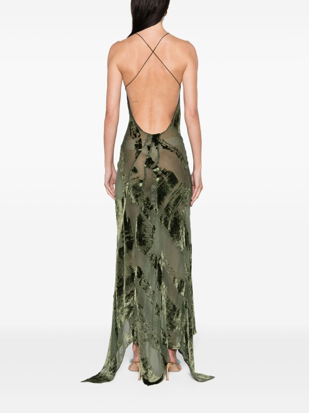 velvet devorÃ© maxi dress - 4