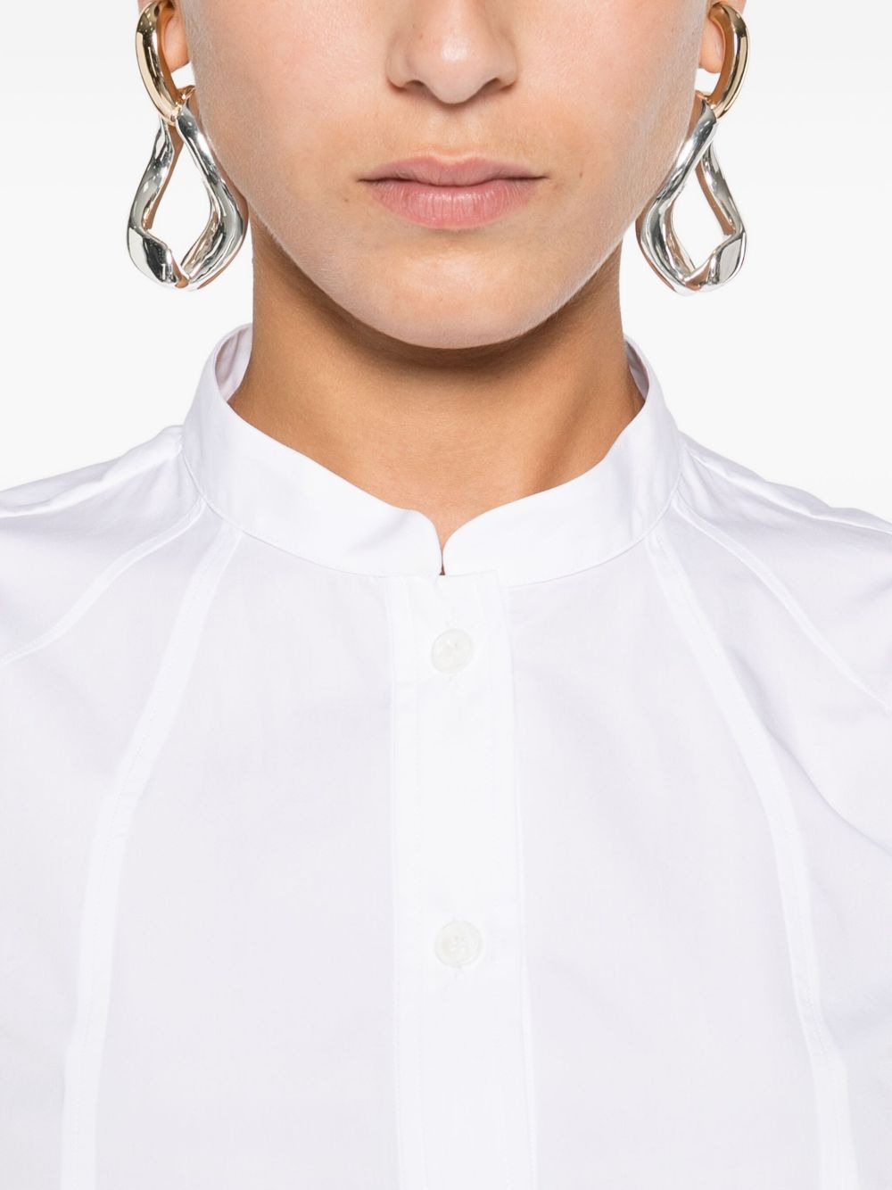 puff-sleeve button-front shirt - 5