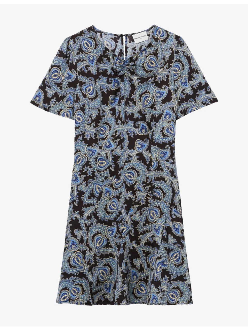 Paisley Short-Sleeved Woven Mini Dress - 1