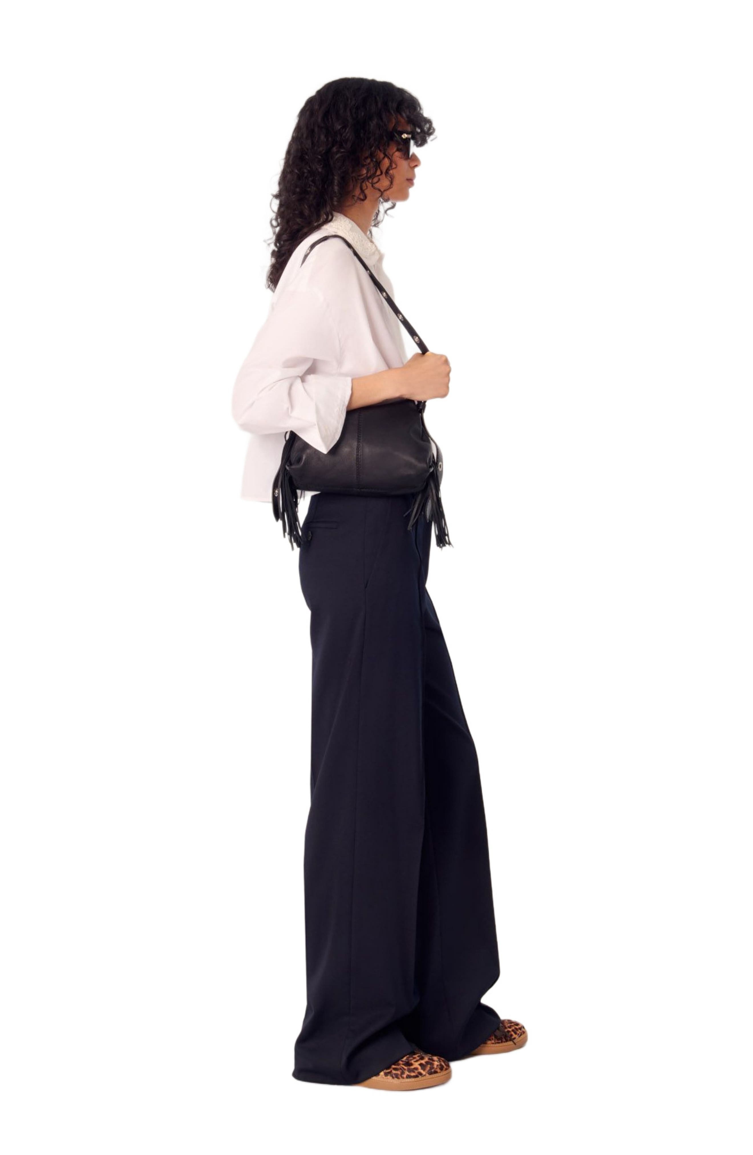 maje Short shirt with embroidered collar in White at Nordstrom - 3