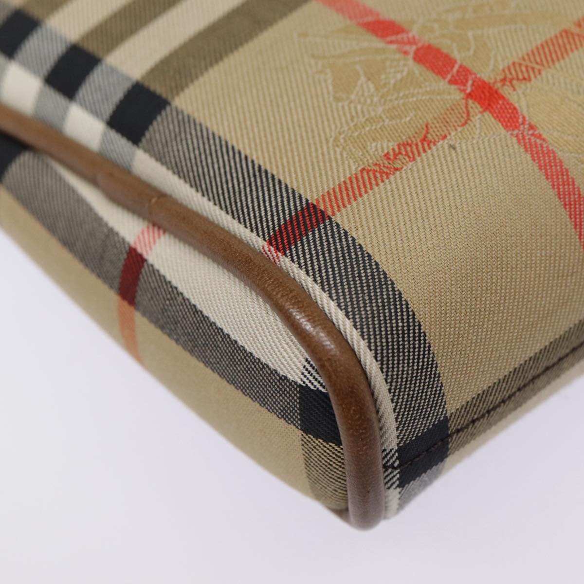 Burberry Nova Check Hand Bag Canvas Beige - 15