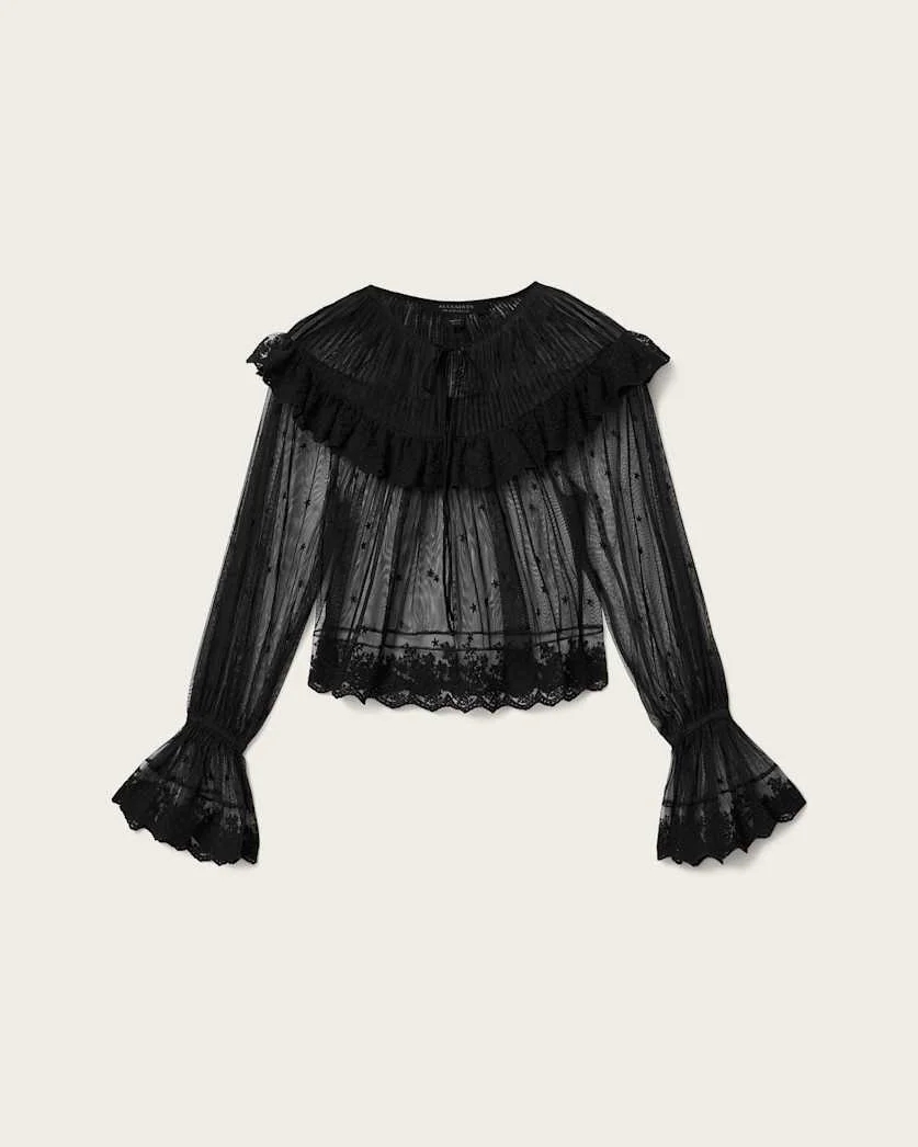 TRIXIE LACE EMBROIDERED TOP - 1