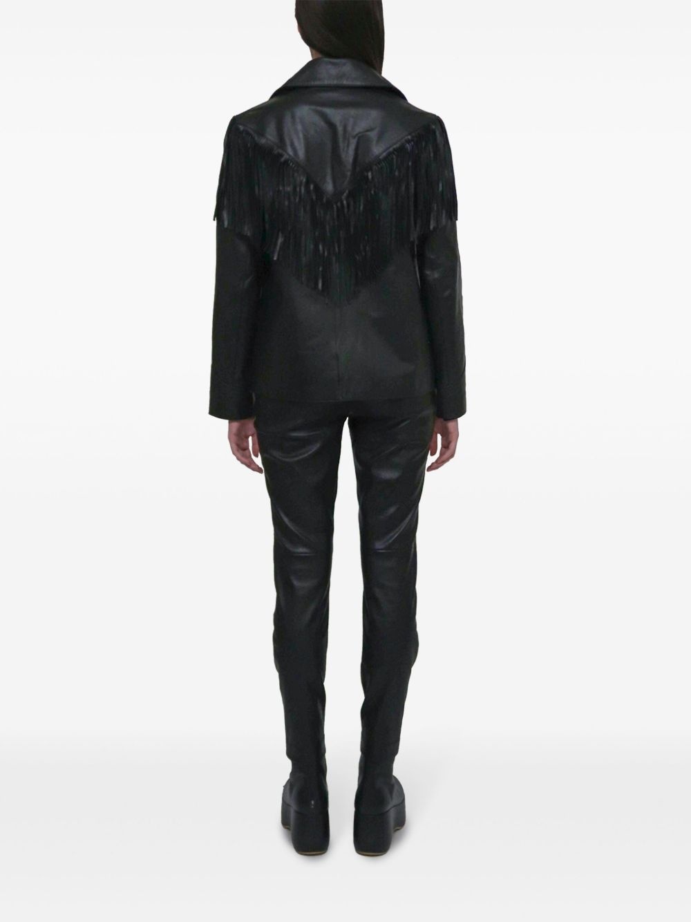 fringe leather jacket - 4