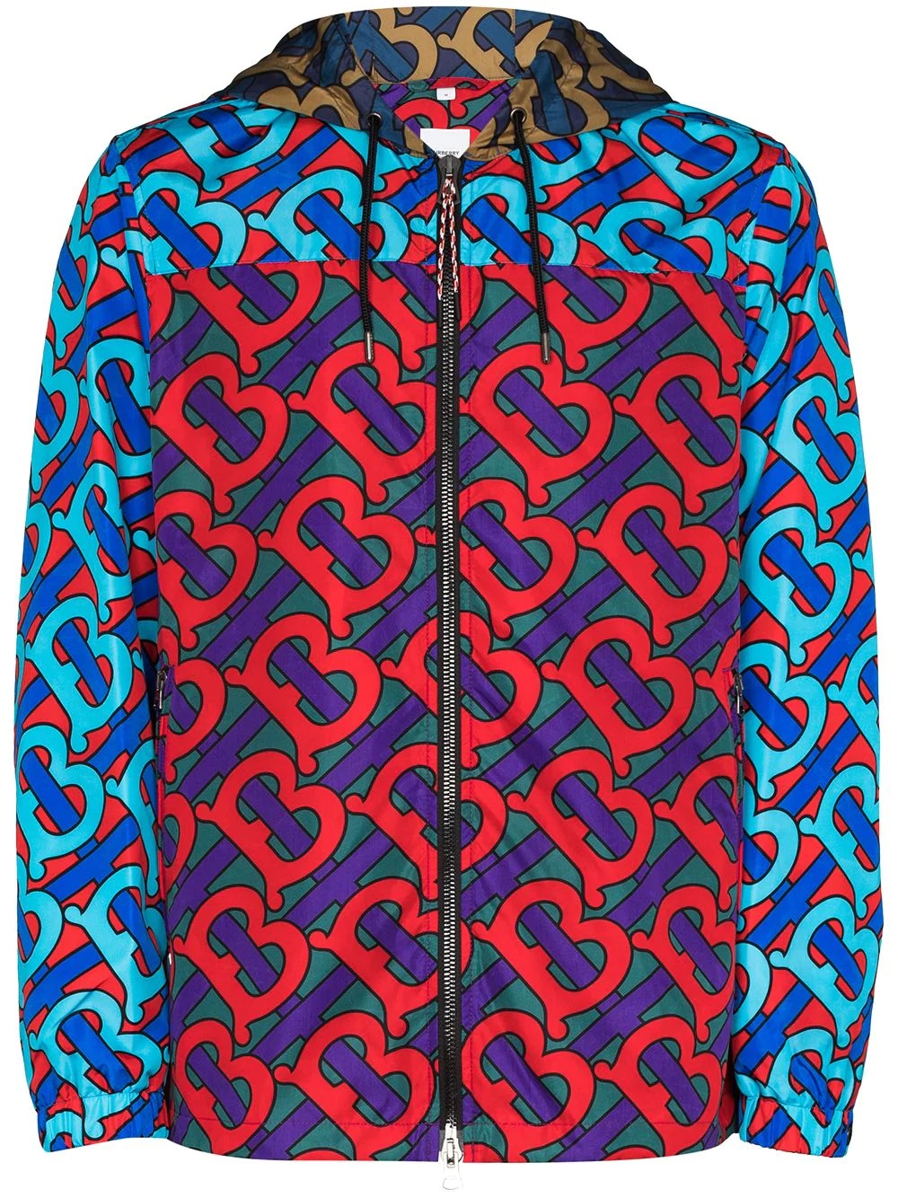 monogram-print hooded jacket - 1