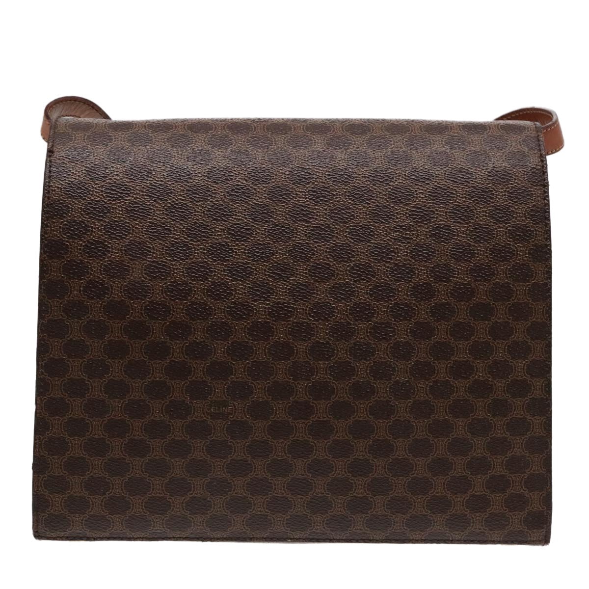 CELINE Macadam Canvas Shoulder Bag Pvc Leather Brown Gold - 2
