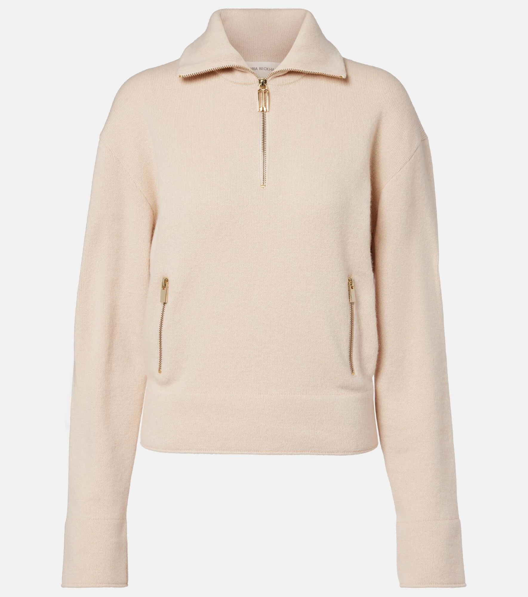 Wool and cashmere half-zip sweater - 1