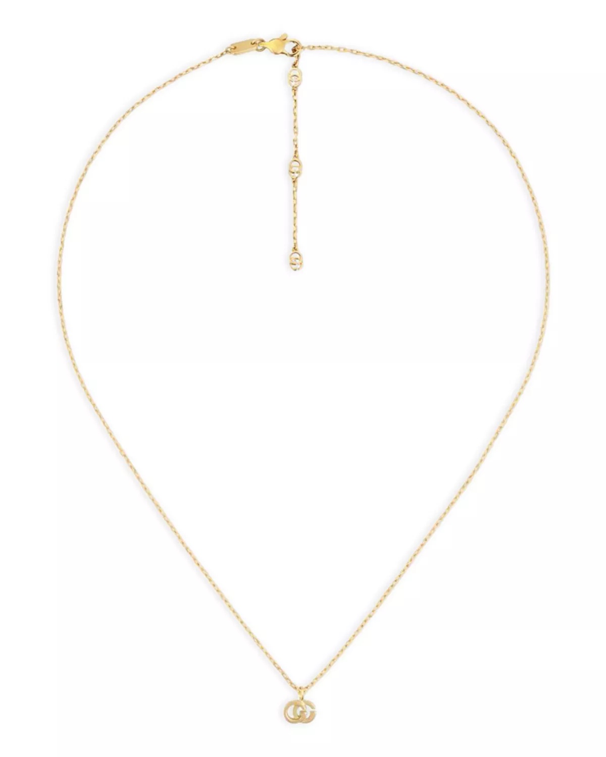 18K Yellow Gold Running G Necklace, 16.5" - 1