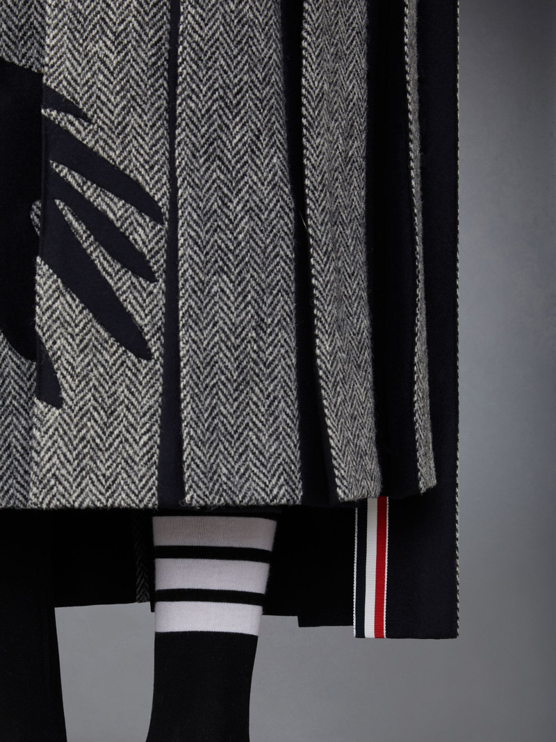 Tweed Raven Classic Backstrap Maxi Pleated Skirt 5