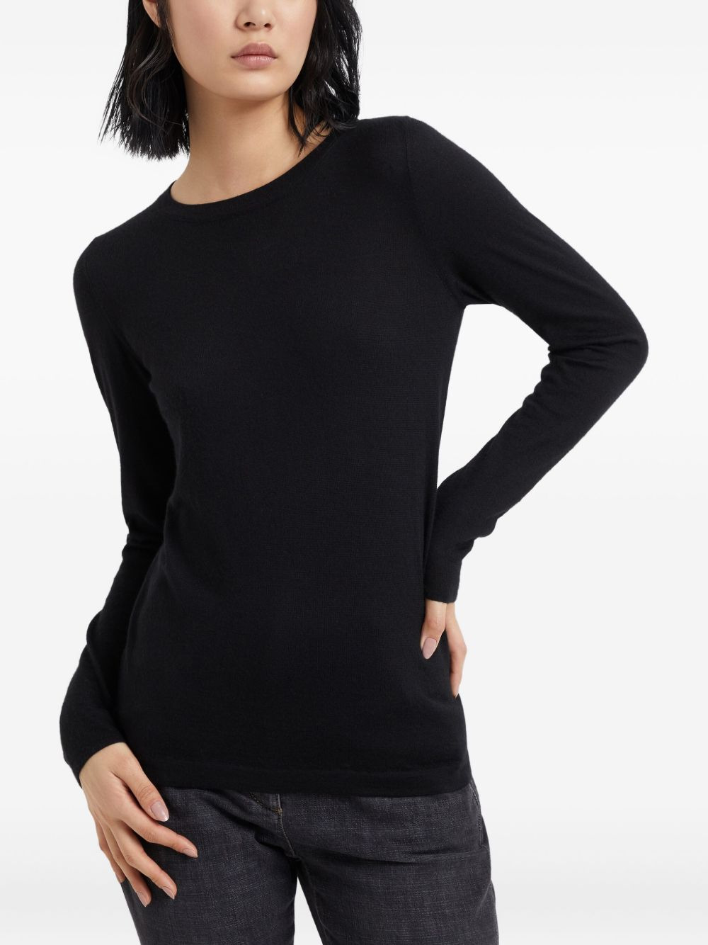 long-sleeve fitted sweater - 3