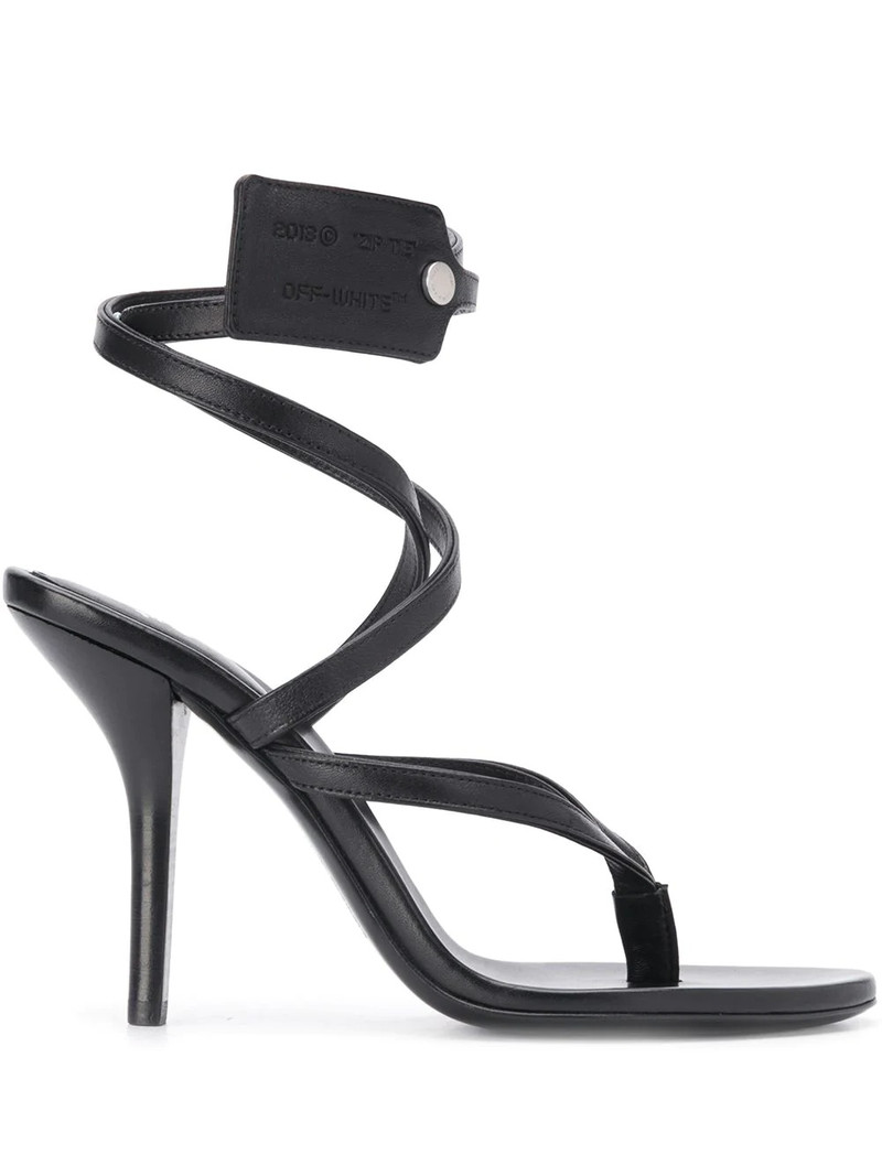 Off-White zip-tie tag strappy sandals outlook