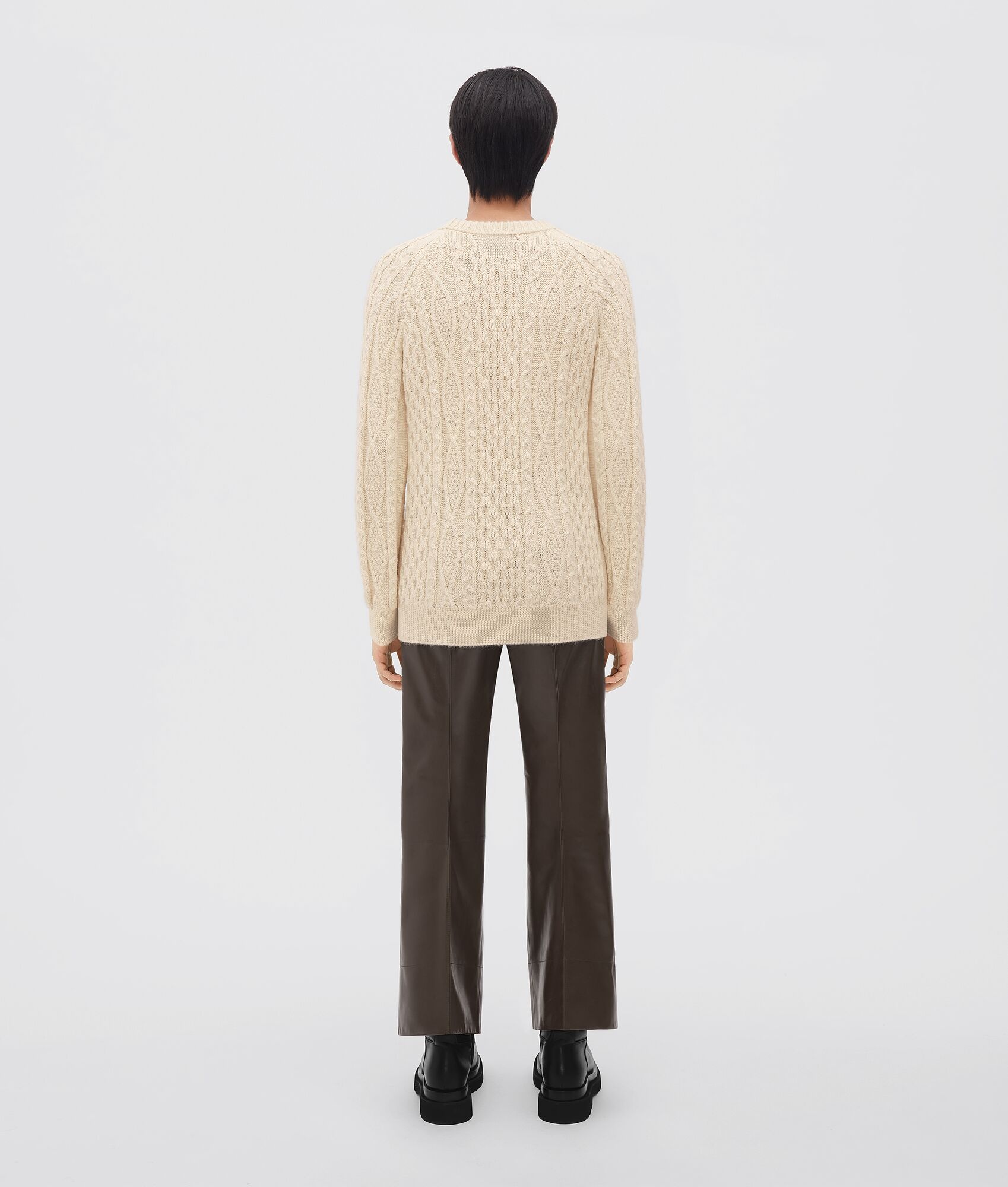medium weight alpaca aran knit jumper - 3