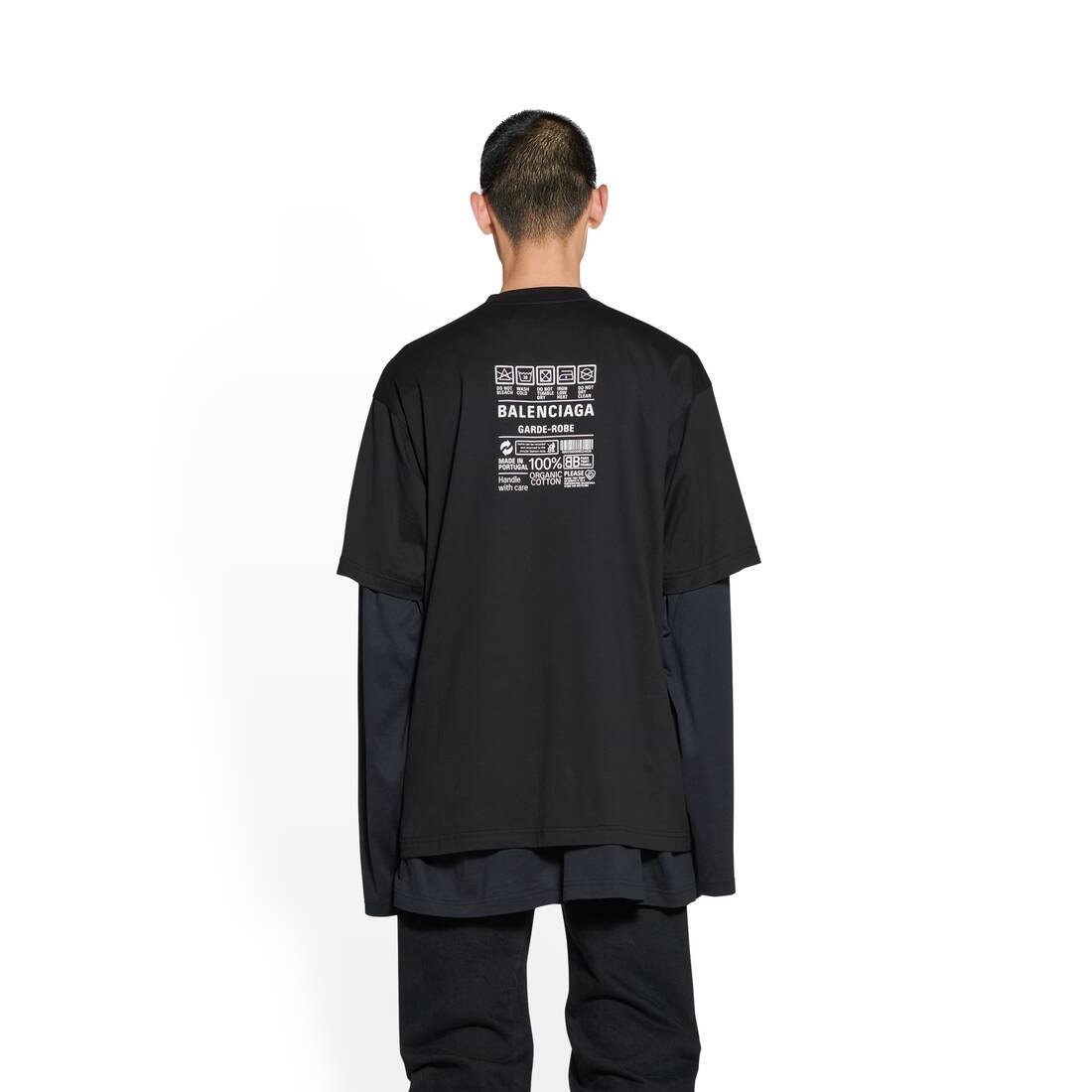 Balenciaga layered-effect Distressed T-Shirt - Black