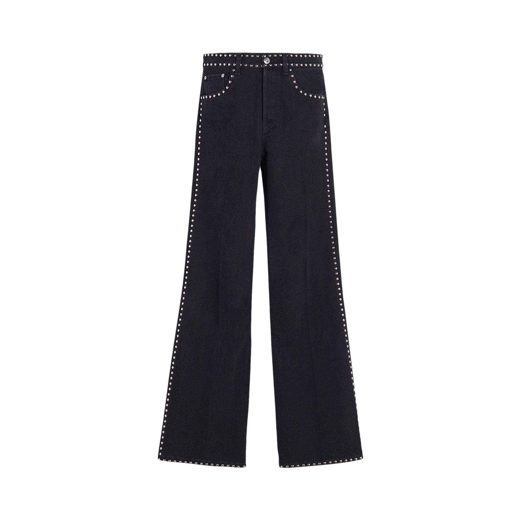 Lanvin Embroidered Flared Pants 'Black' - 1
