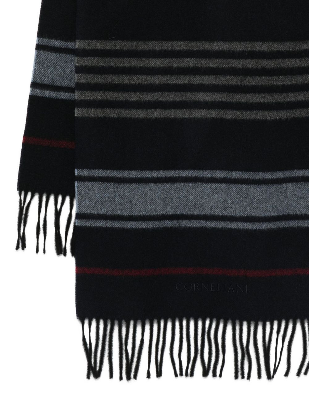 striped fringed scarf - 2