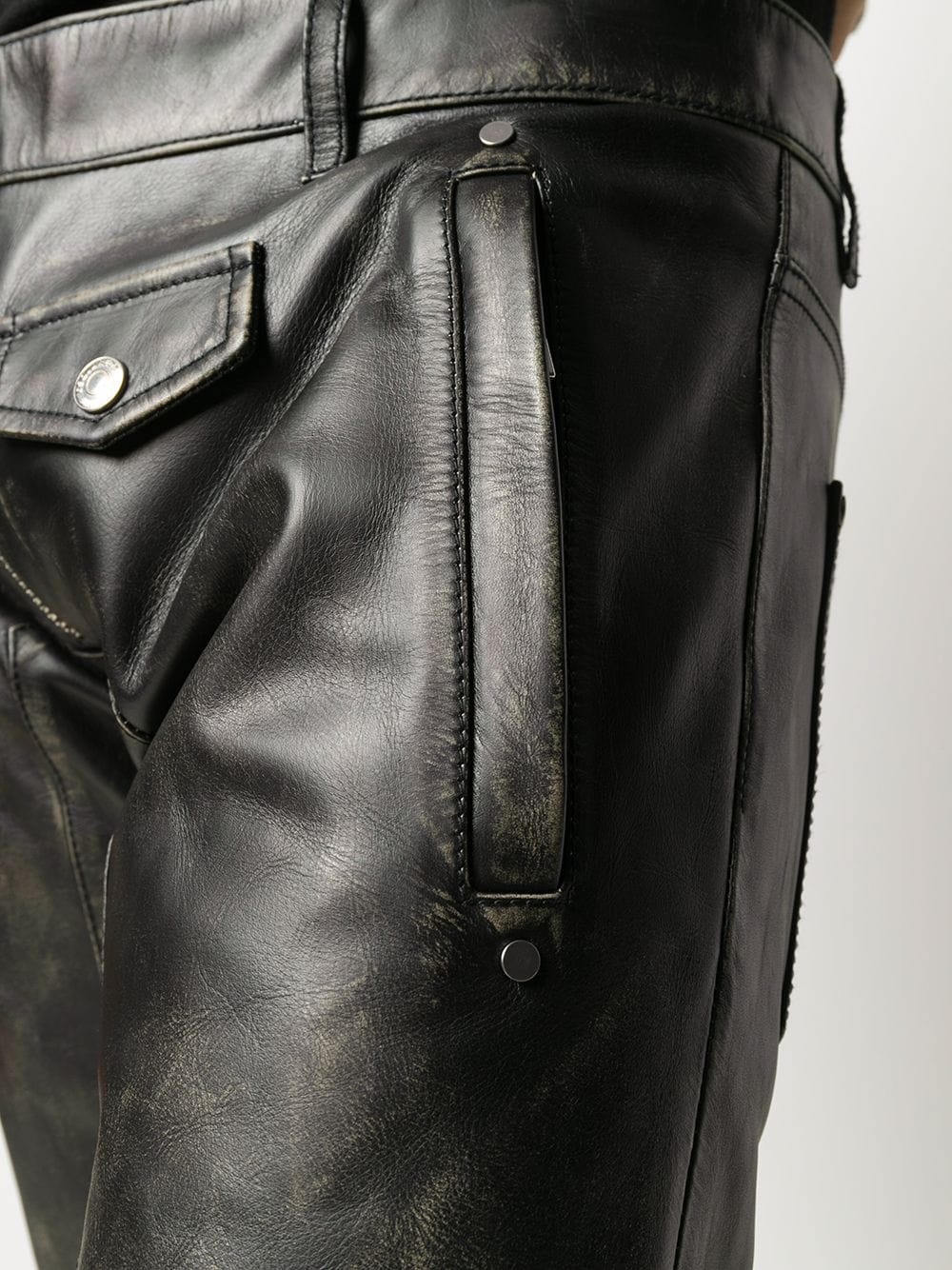 leather biker trousers - 5