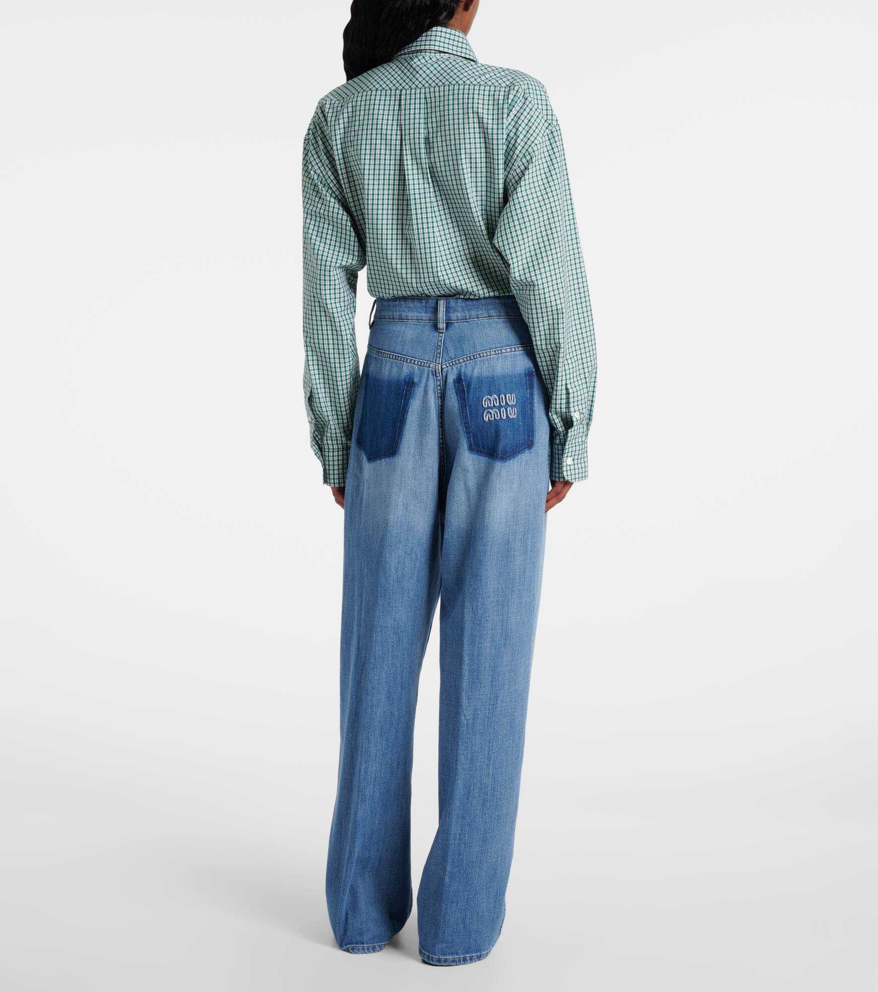 Logo mid-rise wide-leg jeans - 3